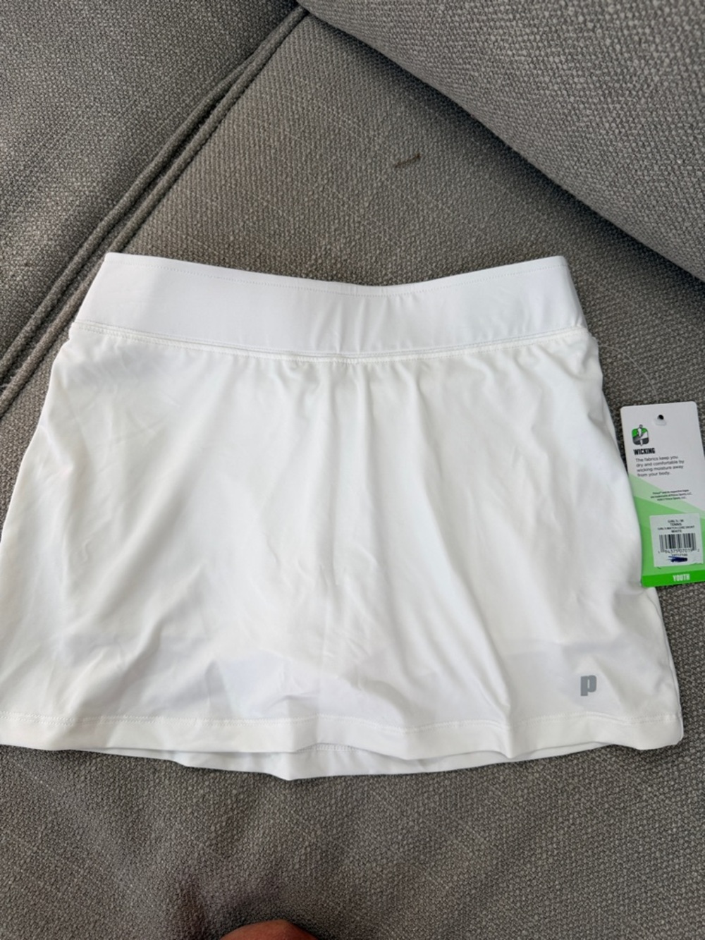 Prince White Athletic Skort with Subtle Logo